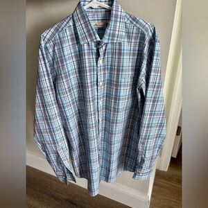 Peter Millar Multicolor Plaid Button Down Shirt size L